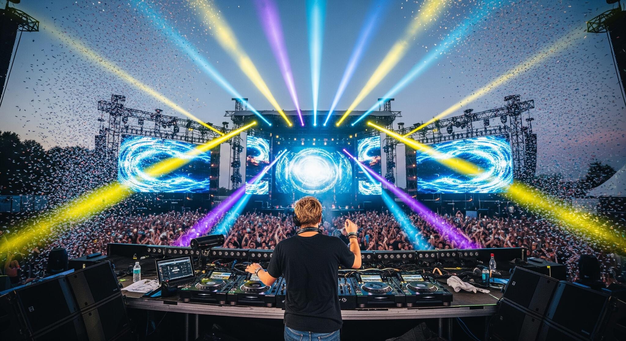 DJ on stage playing